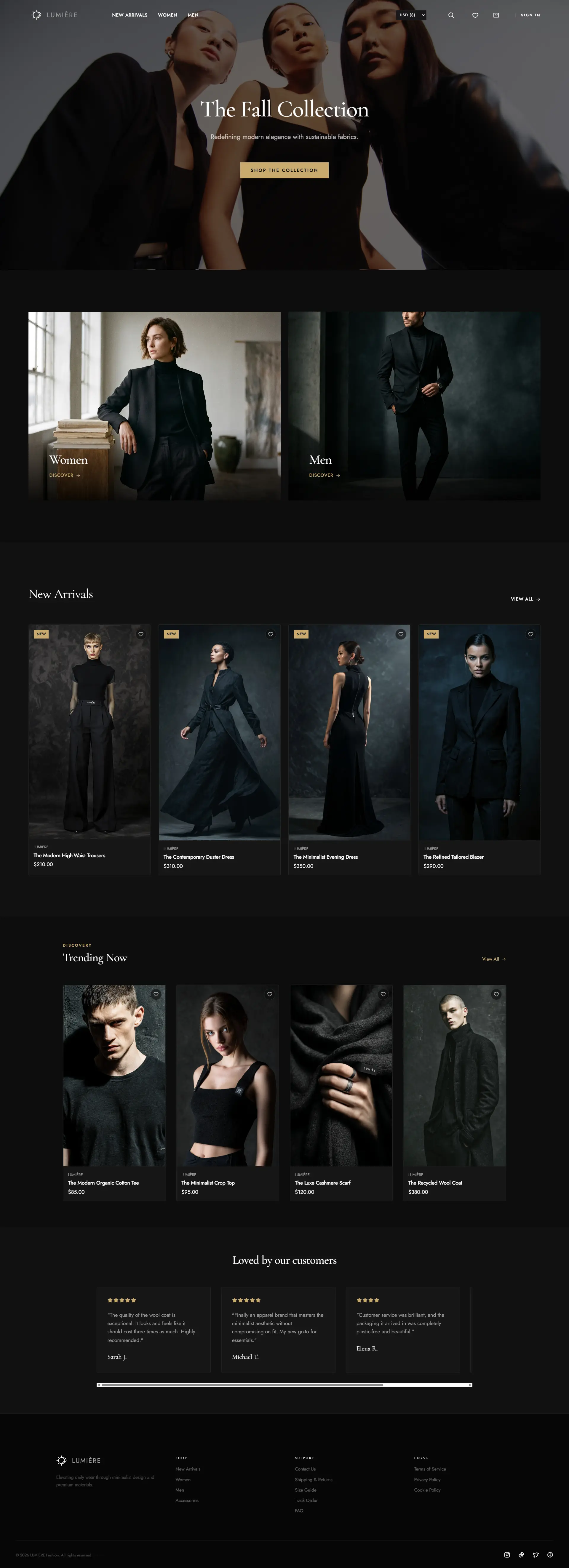 LUMIÈRE E-commerce Website